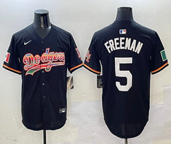 Nike Los Angeles Dodgers #5 Freddie Freeman Black 7-color Stitched MLB Jersey