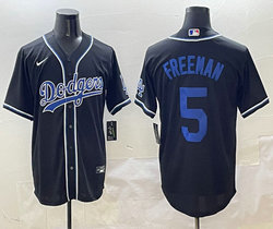 Nike Los Angeles Dodgers #5 Freddie Freeman Black Fashion 3(III) Joint MLB Jersey