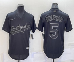 Nike Los Angeles Dodgers #5 Freddie Freeman Black Inverted Legend Pullover Authentic Stitched MLB jersey