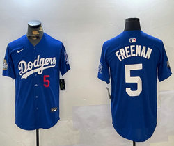 Nike Los Angeles Dodgers #5 Freddie Freeman Blue 2024 World Series Baseball Jersey