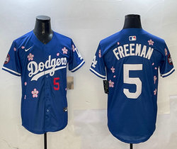 Nike Los Angeles Dodgers #5 Freddie Freeman Blue 2025 Tokyo Series Stitched MLB Jersey