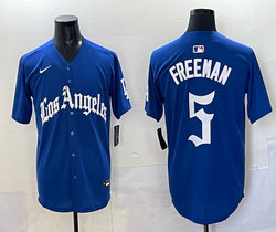 Nike Los Angeles Dodgers #5 Freddie Freeman Blue 5(V) Joint MLB Jersey