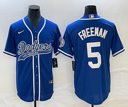 Nike Los Angeles Dodgers #5 Freddie Freeman Blue Joint Stitched MLB Jersey