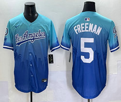 Nike Los Angeles Dodgers #5 Freddie Freeman Blue Special style Baseball Jersey