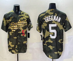 Nike Los Angeles Dodgers #5 Freddie Freeman Camo Joint Authentic Stitched baseball jersey