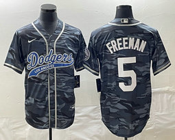 Nike Los Angeles Dodgers #5 Freddie Freeman Camo Joint Stitched MLB Jersey