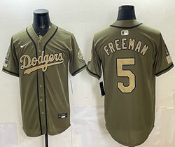 Nike Los Angeles Dodgers #5 Freddie Freeman Olive 2026 Armed Forces Day Baseball Jersey
