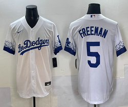 Nike Los Angeles Dodgers #5 Freddie Freeman White City Authentic Stitched MLB Jersey