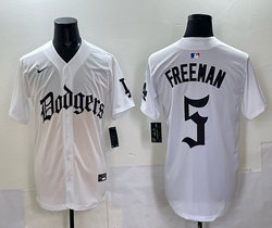 Nike Los Angeles Dodgers #5 Freddie Freeman white 7(VII) Joint MLB Jersey