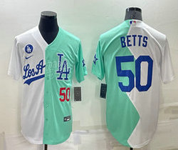 Nike Los Angeles Dodgers #50 Mookie Betts 2022 Celebrity Red #50 number in front Game Stitched MLB Jersey