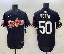 Nike Los Angeles Dodgers #50 Mookie Betts Black 7-color Stitched MLB Jersey