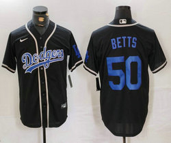 Nike Los Angeles Dodgers #50 Mookie Betts Black Fashion Authentic Stitched MLB Jersey