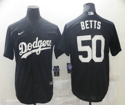 Nike Los Angeles Dodgers #50 Mookie Betts Black Game Authentic Stitched MLB Jersey