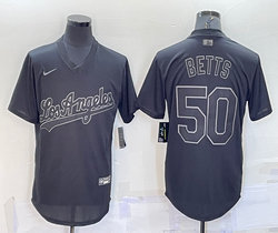 Nike Los Angeles Dodgers #50 Mookie Betts Black Inverted Legend Pullover Authentic Stitched MLB jersey