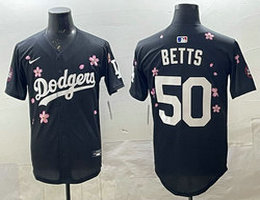 Nike Los Angeles Dodgers #50 Mookie Betts Black Tokyo Series MLB Jersey