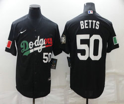 Nike Los Angeles Dodgers #50 Mookie Betts Black champion Game Authentic Stitched MLB Jersey