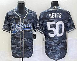 Nike Los Angeles Dodgers #50 Mookie Betts Camo Joint Stitched MLB Jersey