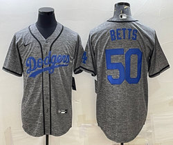 Nike Los Angeles Dodgers #50 Mookie Betts Hemp grey Authentic Stitched MLB jersey
