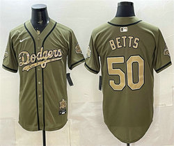 Nike Los Angeles Dodgers #50 Mookie Betts Military Appreciation Game Day Jersey