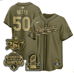 Nike Los Angeles Dodgers #50 Mookie Betts Olive 2026 Armed Forces Day MLB Jersey