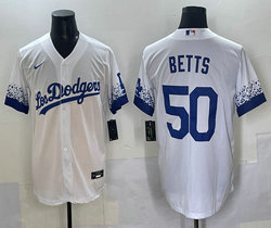 Nike Los Angeles Dodgers #50 Mookie Betts White City Authentic Stitched MLB Jersey
