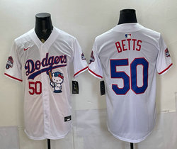 Nike Los Angeles Dodgers #50 Mookie Betts White Hello Kitty Night Jersey