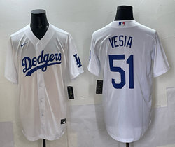 Nike Los Angeles Dodgers #51 Alex Vesia White Authentic Stitched MLB Jersey