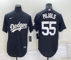 Nike Los Angeles Dodgers #55 Albaert Pujols Black Inverted Legend Authentic Stitched MLB Jersey