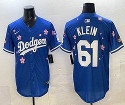 Nike Los Angeles Dodgers #61 Will Klein Grey Dodgers Blue Tokyo Series MLB Jersey