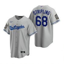 Nike Los Angeles Dodgers #68 Ross Stripling Gray Los Angeles 2020 World Series Game Authentic Stitched MLB Jersey