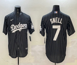 Nike Los Angeles Dodgers #7 Blake Snell Black White stripe Joint Stitched MLB Jersey