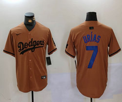 Nike Los Angeles Dodgers #7 Julio Urias Army green Joint Authentic Stitched baseball jersey
