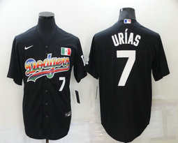 Nike Los Angeles Dodgers #7 Julio Urias Black Fashion Authentic Stitched MLB jersey