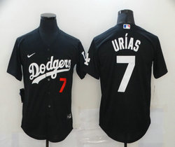 Nike Los Angeles Dodgers #7 Julio Urias Black Game Authentic Stitched MLB Jersey
