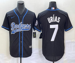 Nike Los Angeles Dodgers #7 Julio Urias Black Joint Name Game Authentic Stitched MLB Jersey