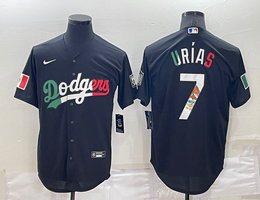 Nike Los Angeles Dodgers #7 Julio Urias Black Mexico Throwback Game Authentic Stitched MLB Jersey