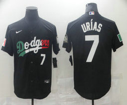 Nike Los Angeles Dodgers #7 Julio Urias Black champion Game MLB jersey