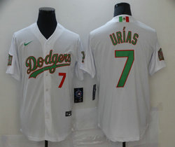 Nike Los Angeles Dodgers #7 Julio Urias Blue Green Number Game Authentic Stitched MLB Jersey