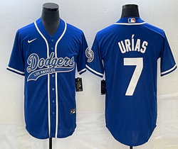 Nike Los Angeles Dodgers #7 Julio Urias Blue Joint Stitched MLB Jersey