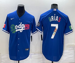 Nike Los Angeles Dodgers #7 Julio Urias Blue Mexico Game Authentic Stitched MLB Jersey