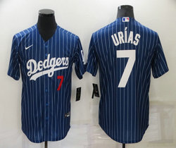 Nike Los Angeles Dodgers #7 Julio Urias Blue White stripe Authentic Stitched MLB jerseys
