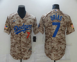 Nike Los Angeles Dodgers #7 Julio Urias Camo Game Authentic Stitched MLB Jersey