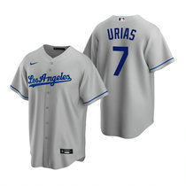 Nike Los Angeles Dodgers #7 Julio Urias Gray Game Authentic Stitched MLB Jersey