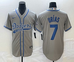 Nike Los Angeles Dodgers #7 Julio Urias Gray Joint Name Game Authentic Stitched MLB Jersey