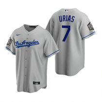 Nike Los Angeles Dodgers #7 Julio Urias Gray Los Angeles 2020 World Series Game Authentic Stitched MLB Jersey