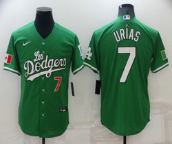 Nike Los Angeles Dodgers #7 Julio Urias Green Dodgers Mexico Game Authentic Stitched MLB jersey