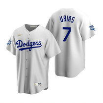 Nike Los Angeles Dodgers #7 Julio Urias White 2020 World Series Champions Cooperstown Collection Jersey