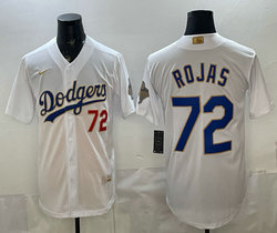 Nike Los Angeles Dodgers #72 Miguel Rojas White 2026 Gold Stadium Baseball Jersey