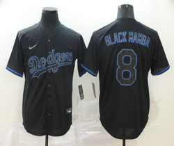 Nike Los Angeles Dodgers #8 Black Mamba Black Shadow Authentic Stitched MLB Jersey