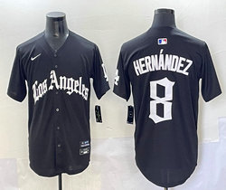 Nike Los Angeles Dodgers #8 Enrique Hernández Black 5(V) Joint MLB Jersey